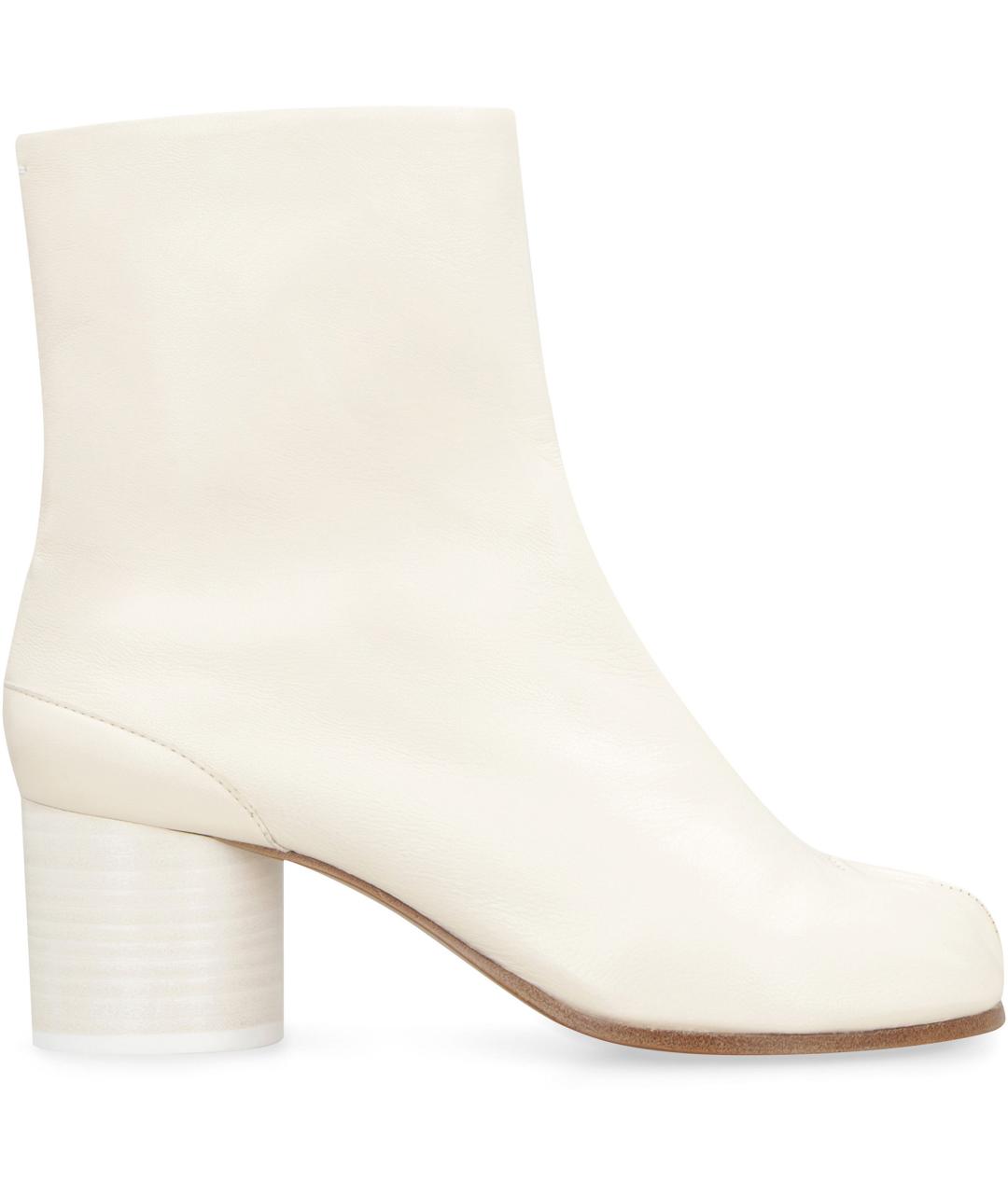 MAISON MARGIELA Белые кожаные ботильоны, фото 2