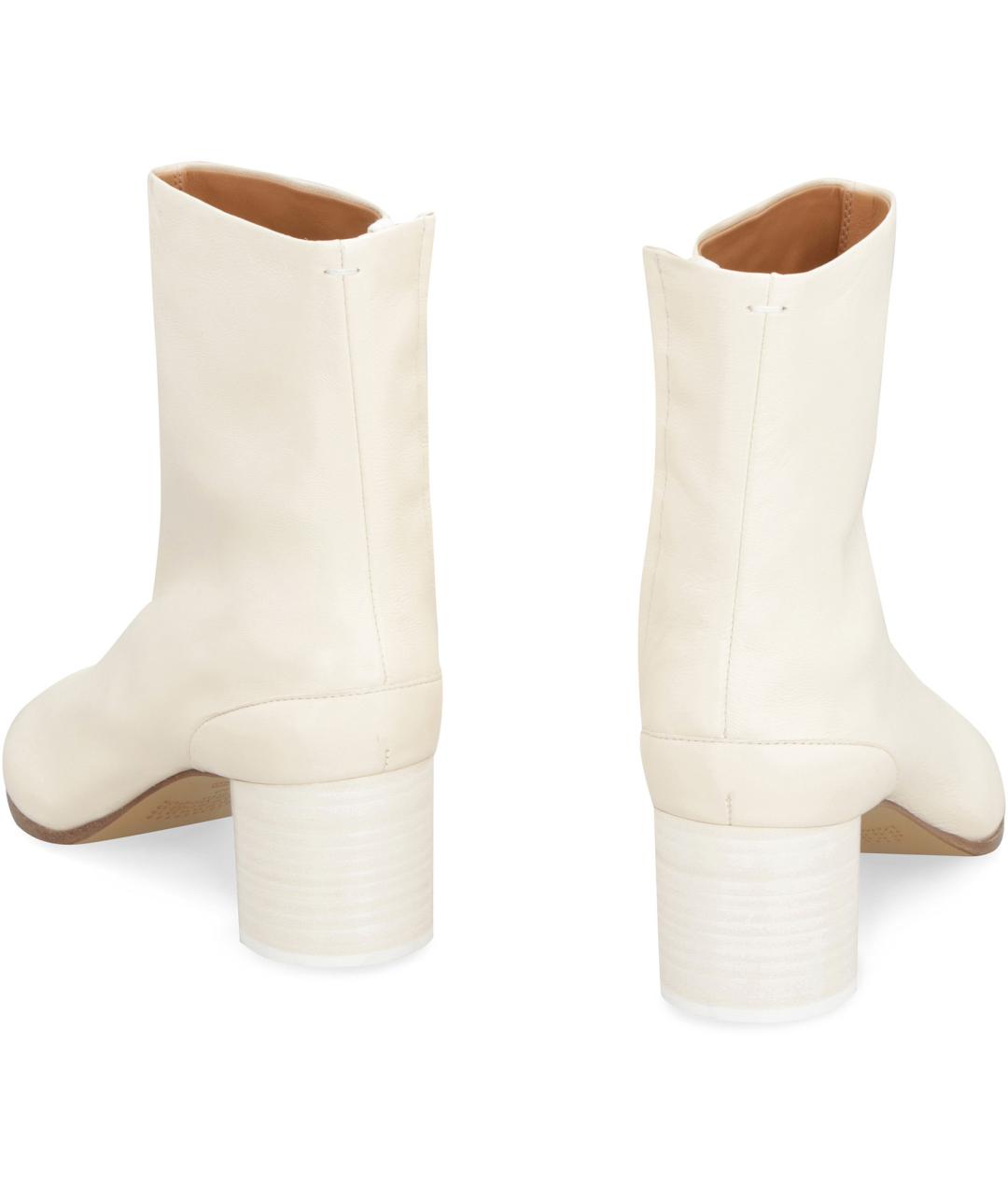 MAISON MARGIELA Белые кожаные ботильоны, фото 4