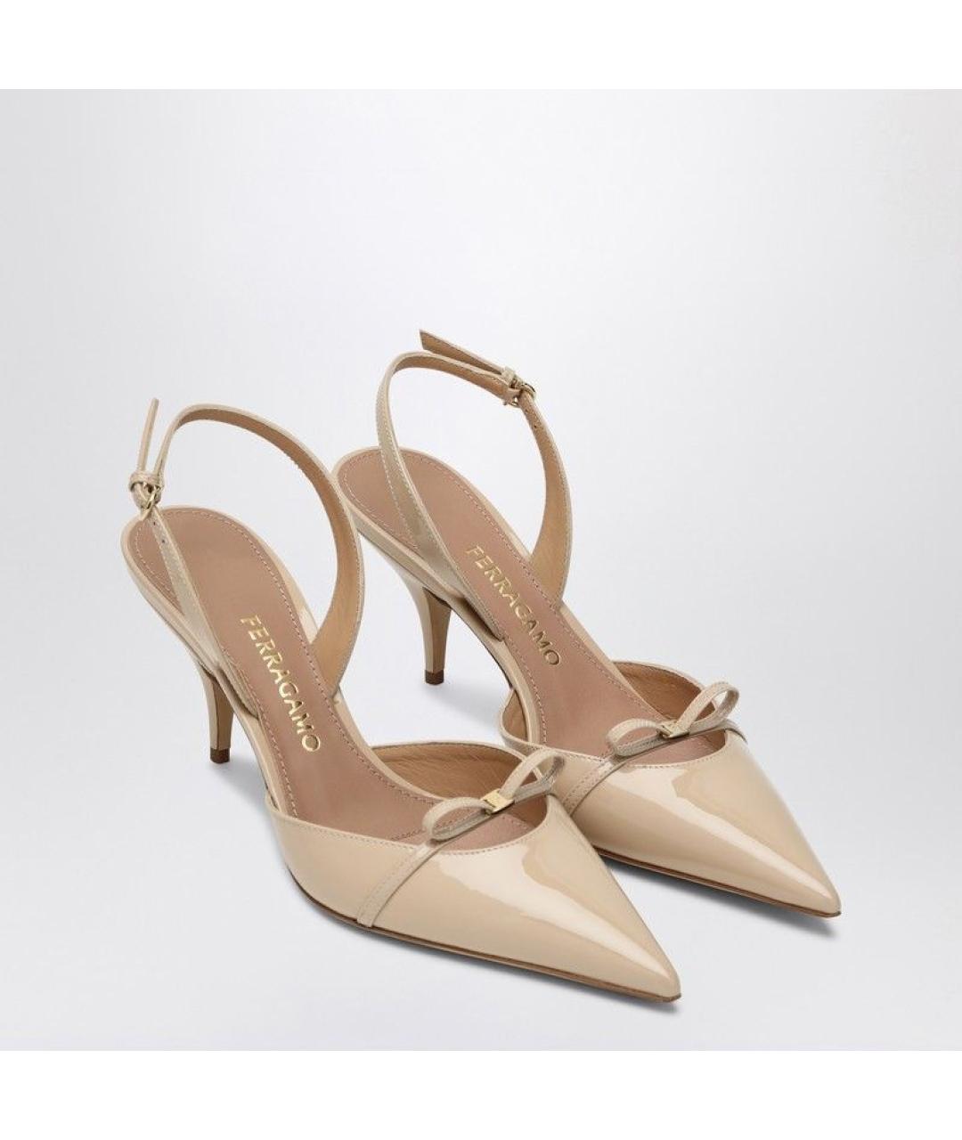 FERRAGAMO Бежевые кожаные туфли, фото 2