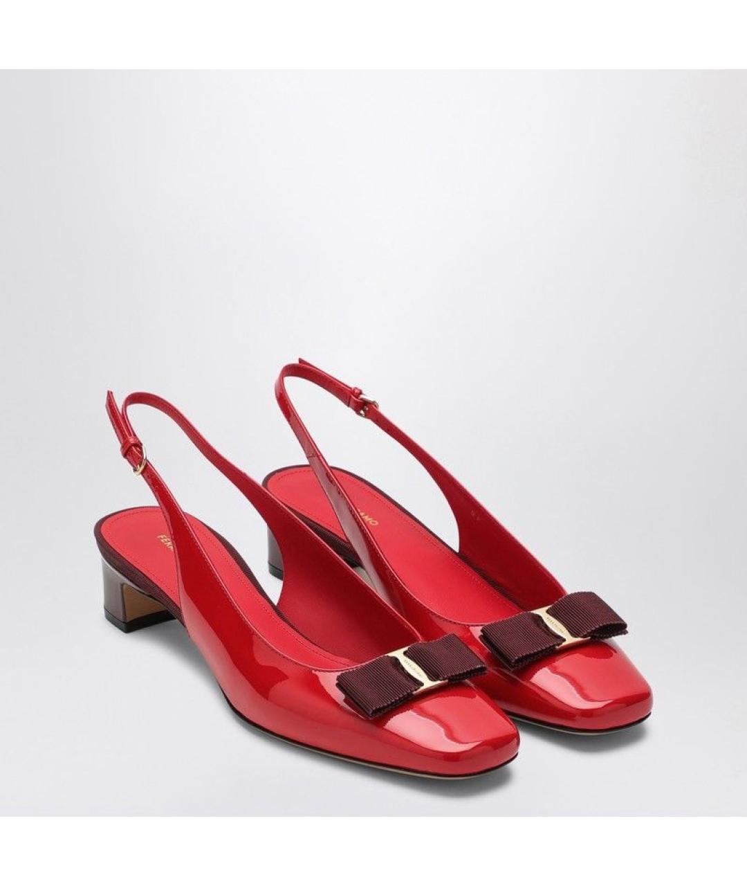 FERRAGAMO Красные кожаные туфли, фото 2