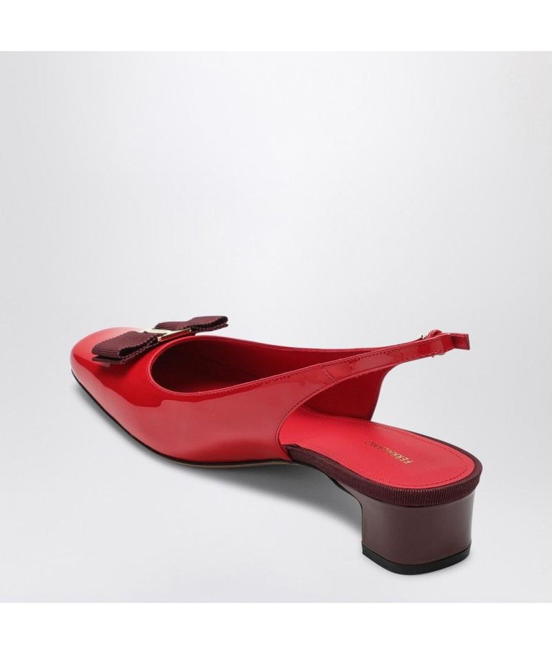 FERRAGAMO Красные кожаные туфли, фото 4