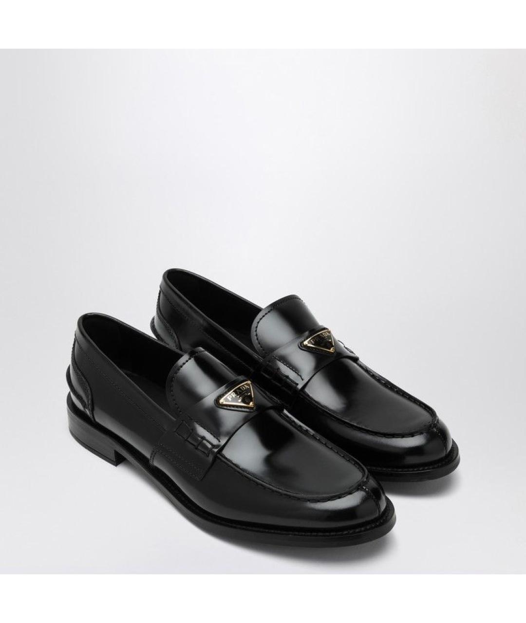 PRADA Черные кожаные лоферы, фото 2