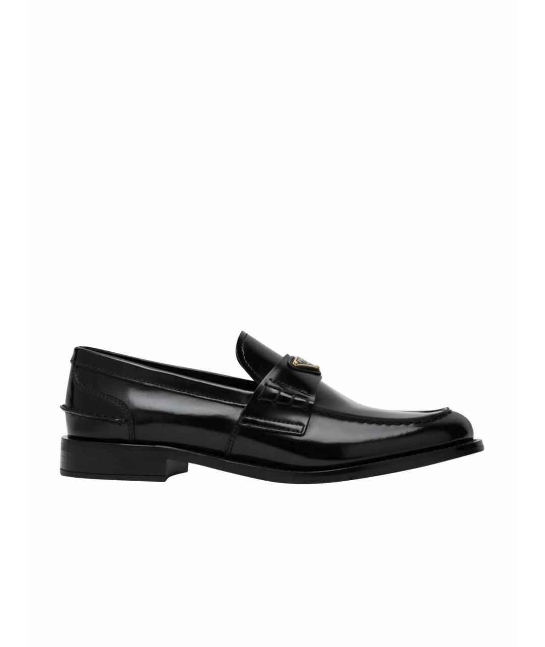 PRADA Черные кожаные лоферы, фото 1