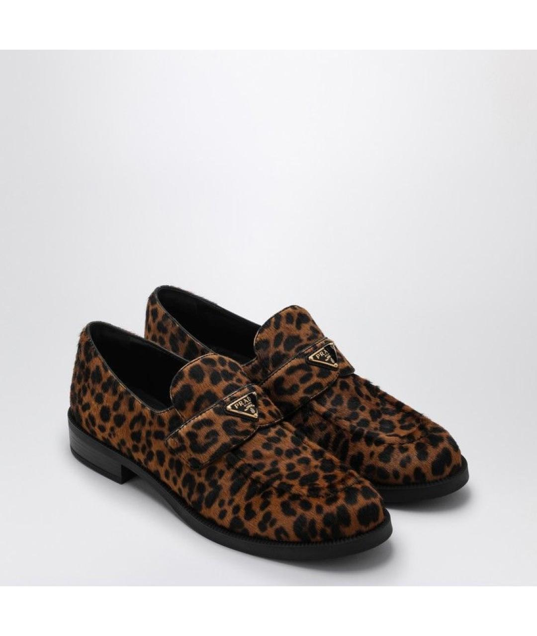 PRADA Коричневые кожаные лоферы, фото 2