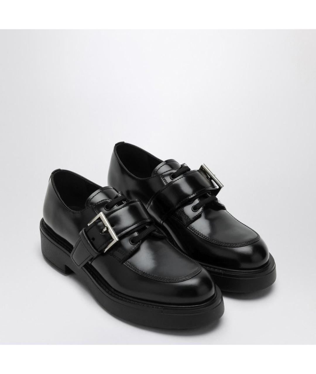 PRADA Черные кожаные брогги и оксфорды, фото 2