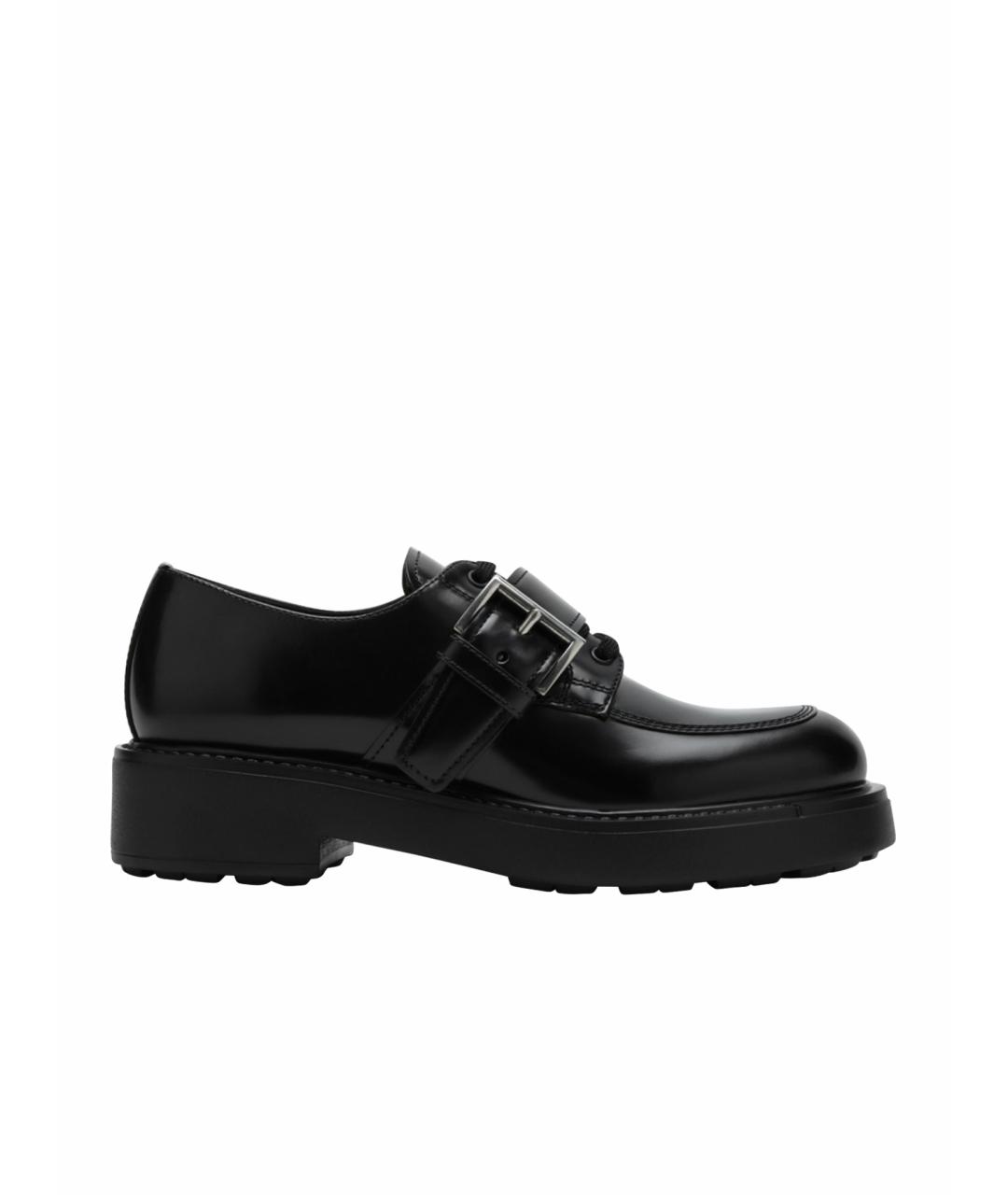 PRADA Черные кожаные брогги и оксфорды, фото 1