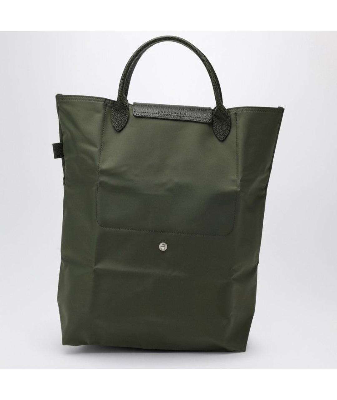 LONGCHAMP Зеленая синтетическая сумка тоут, фото 2