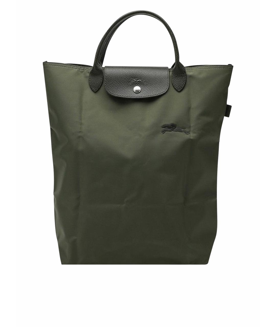 LONGCHAMP Зеленая синтетическая сумка тоут, фото 1