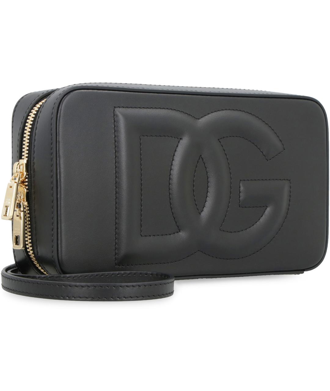 DOLCE&GABBANA Черная кожаная сумка через плечо, фото 3