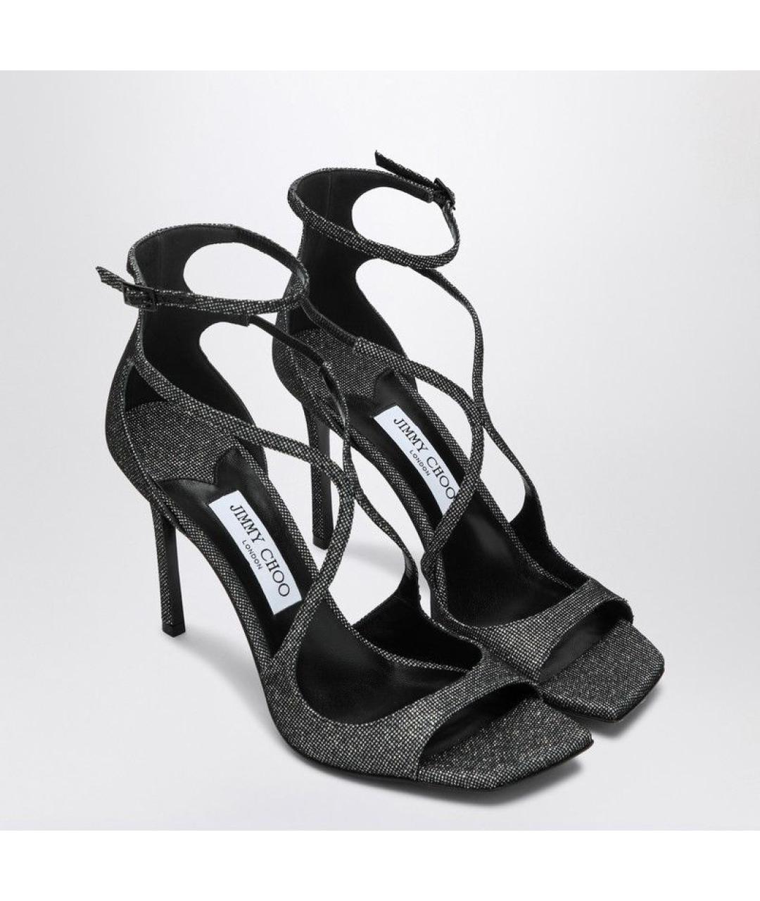 JIMMY CHOO Черные кожаные босоножки, фото 2