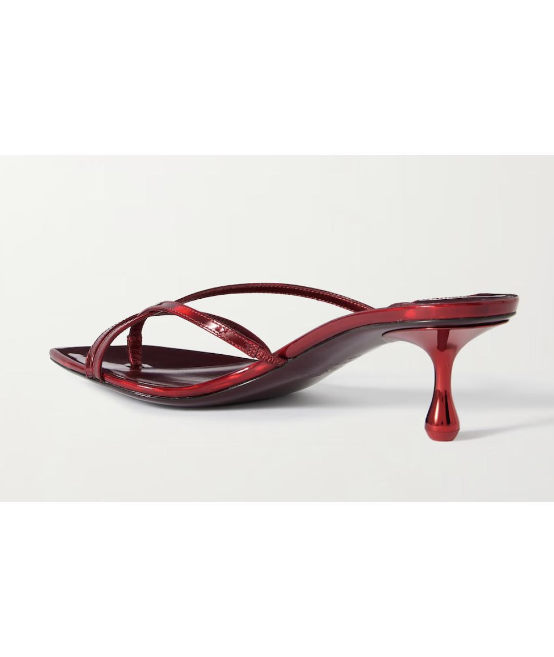 JIMMY CHOO Бордовые кожаные сандалии, фото 4