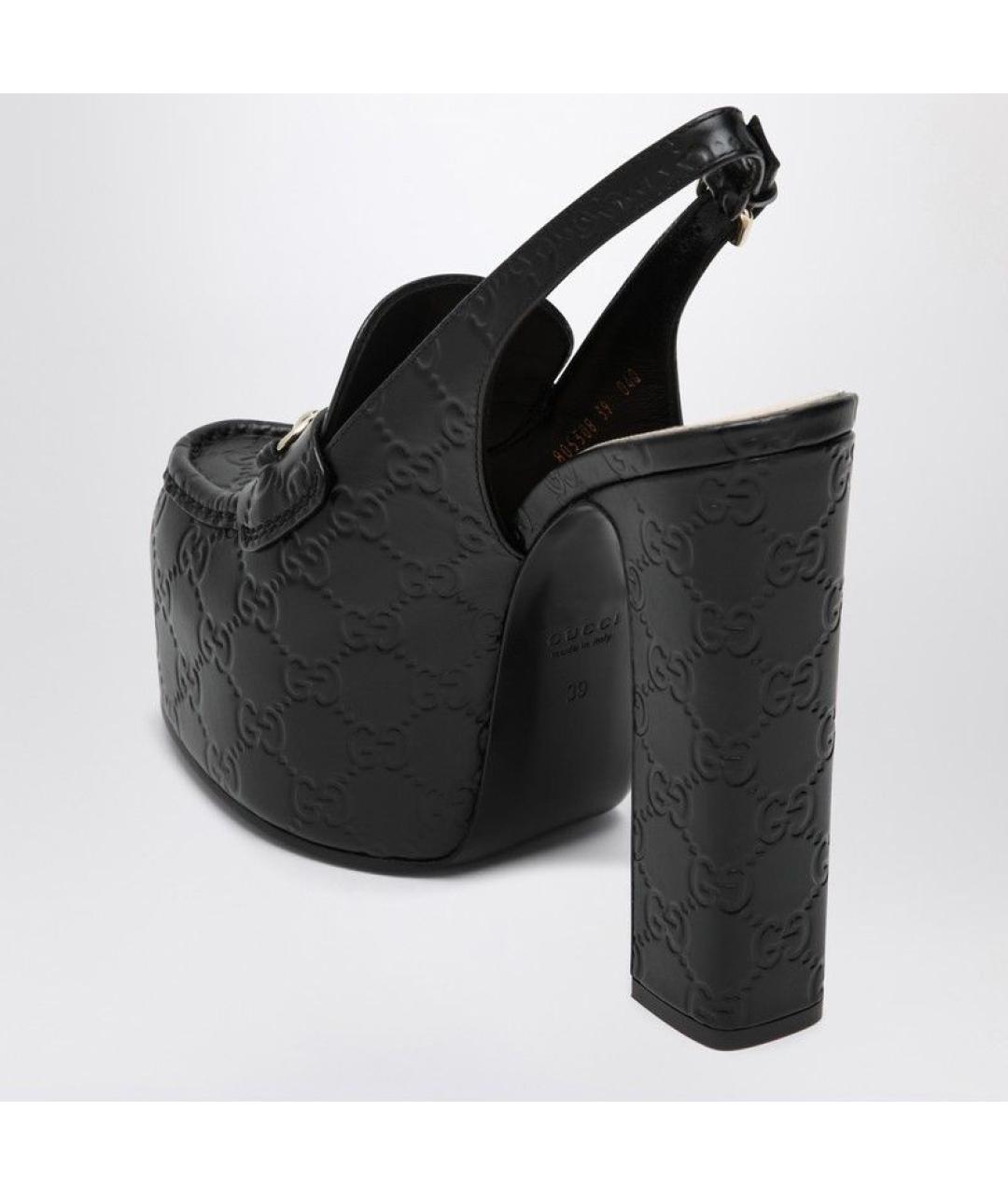 GUCCI Черные кожаные туфли, фото 3