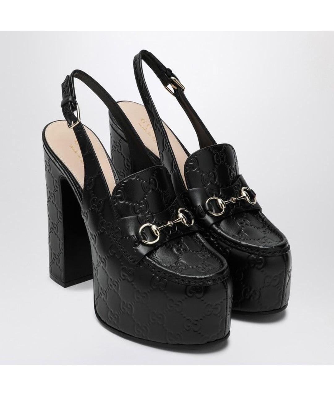 GUCCI Черные кожаные туфли, фото 2