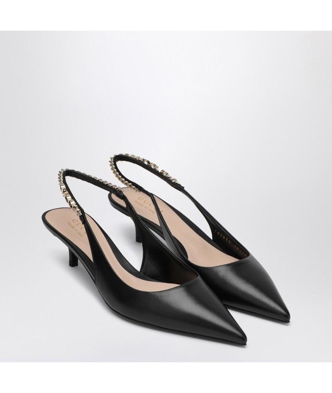 GUCCI Черные кожаные туфли, фото 2