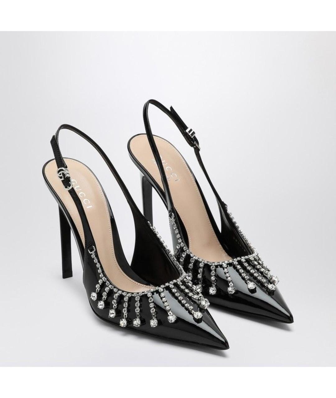 GUCCI Черные кожаные туфли, фото 2