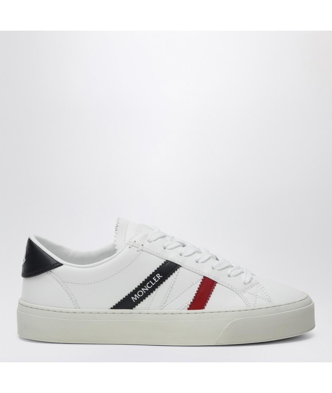 MONCLER Белые кожаные кеды, фото 4