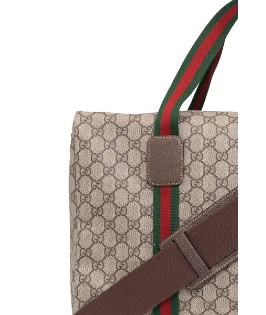 GUCCI Бежевая сумка тоут из искусственной кожи, фото 5