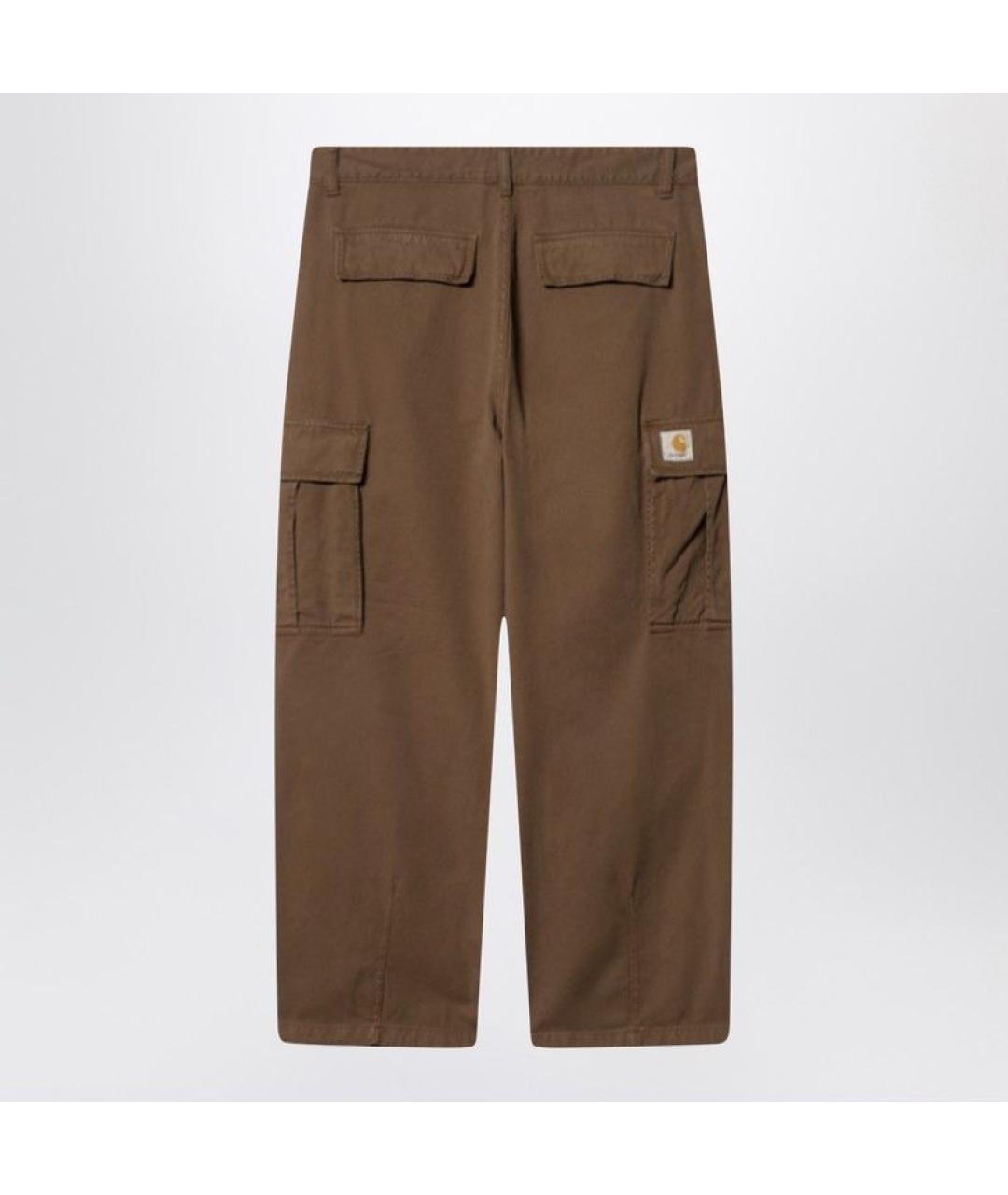 CARHARTT WIP Коричневые полиэстеровые повседневные брюки, фото 2