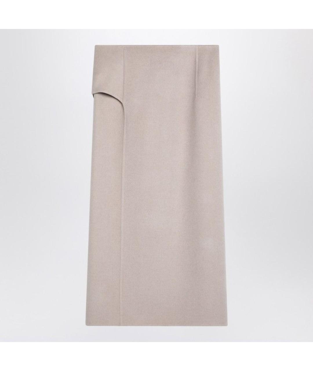 MAX MARA Бежевая шерстяная юбка миди, фото 2