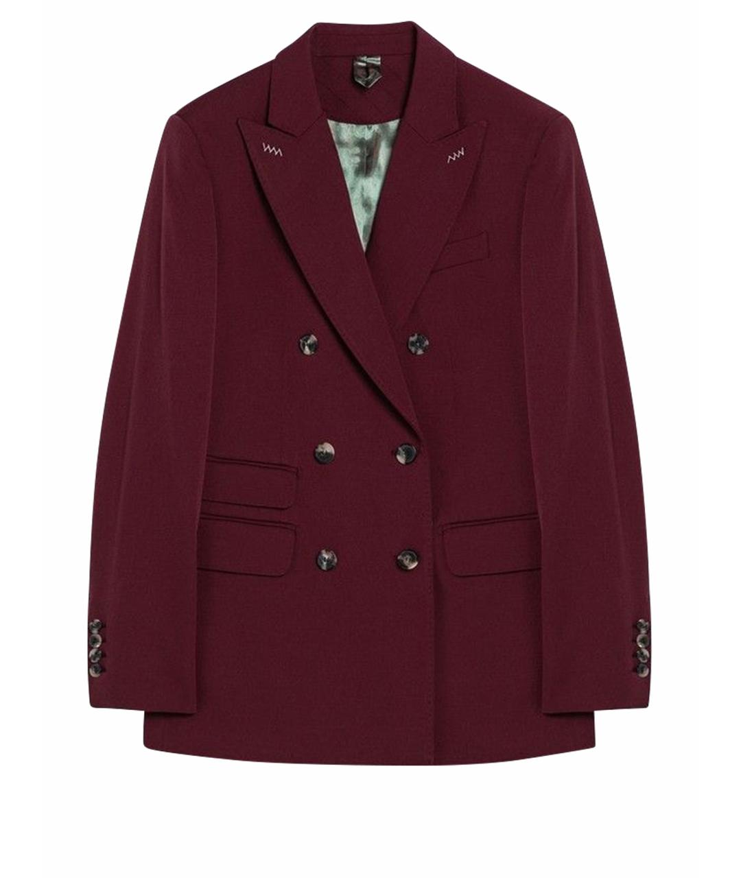 MAX MARA Бордовый шерстяной жакет/пиджак, фото 1