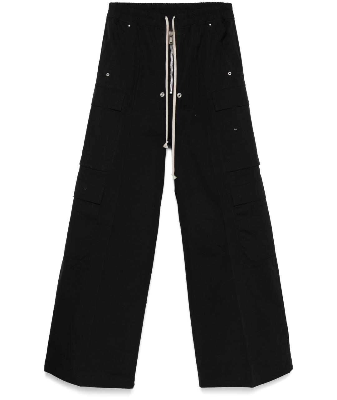 RICK OWENS Черные хлопковые повседневные брюки, фото 1