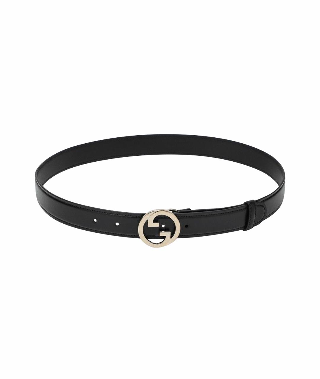 GUCCI Черный кожаный ремень, фото 1