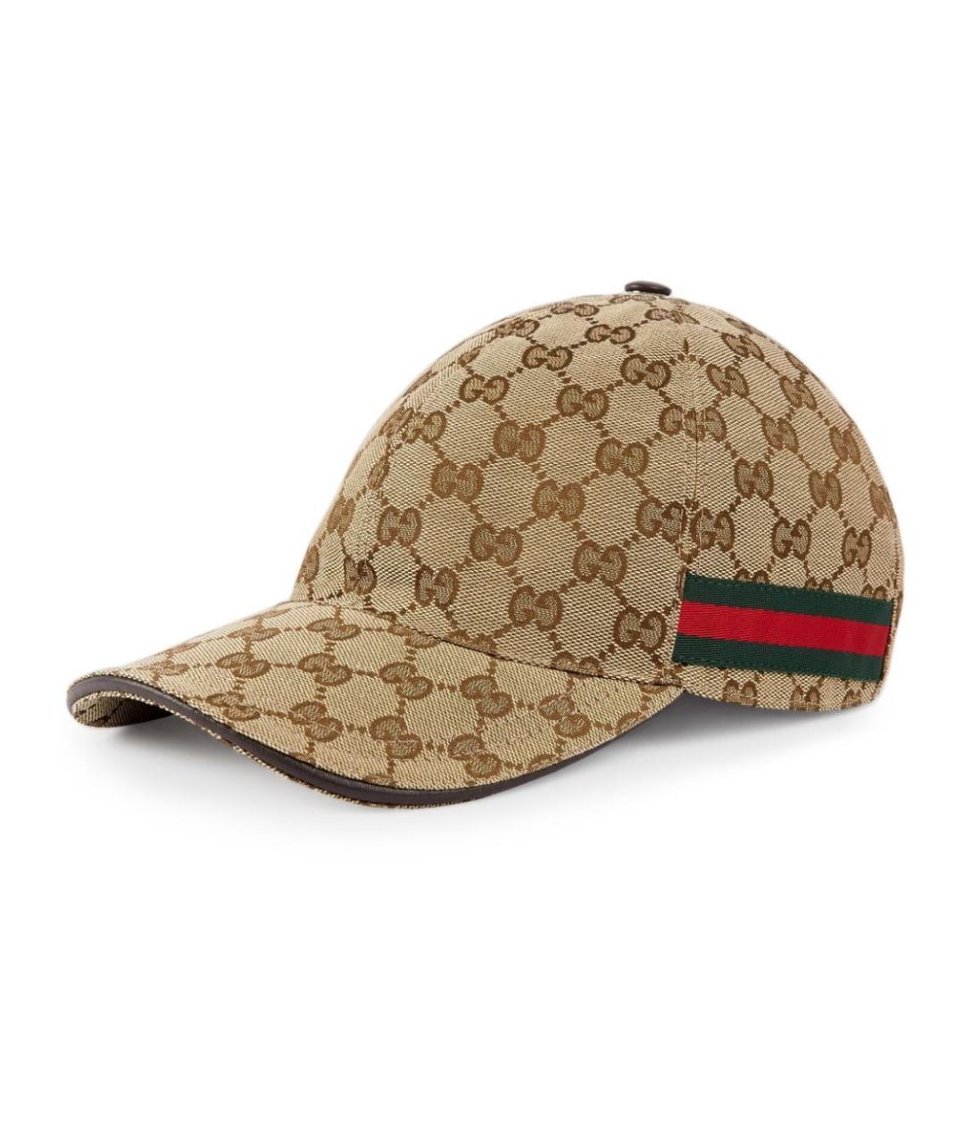 GUCCI Бежевая синтетическая кепка/бейсболка, фото 1