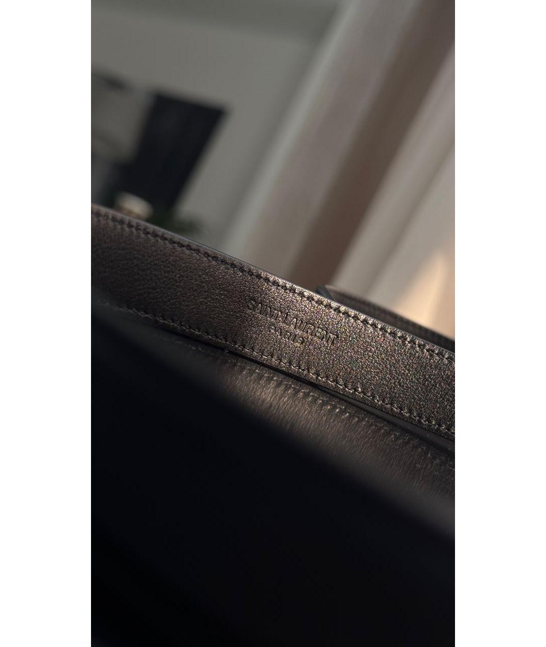 SAINT LAURENT Черный кожаный ремень, фото 4