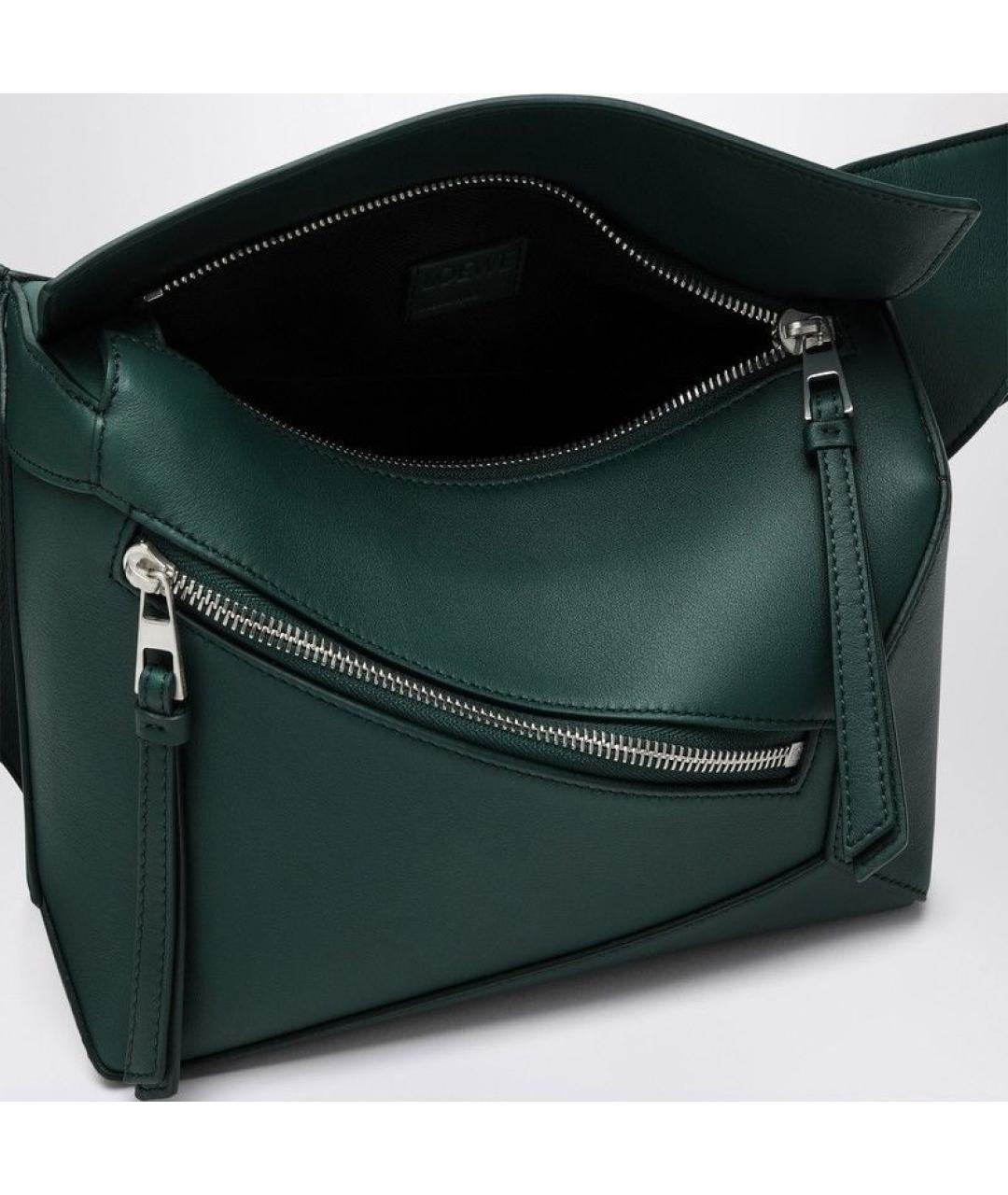 LOEWE Зеленая кожаная поясная сумка, фото 4