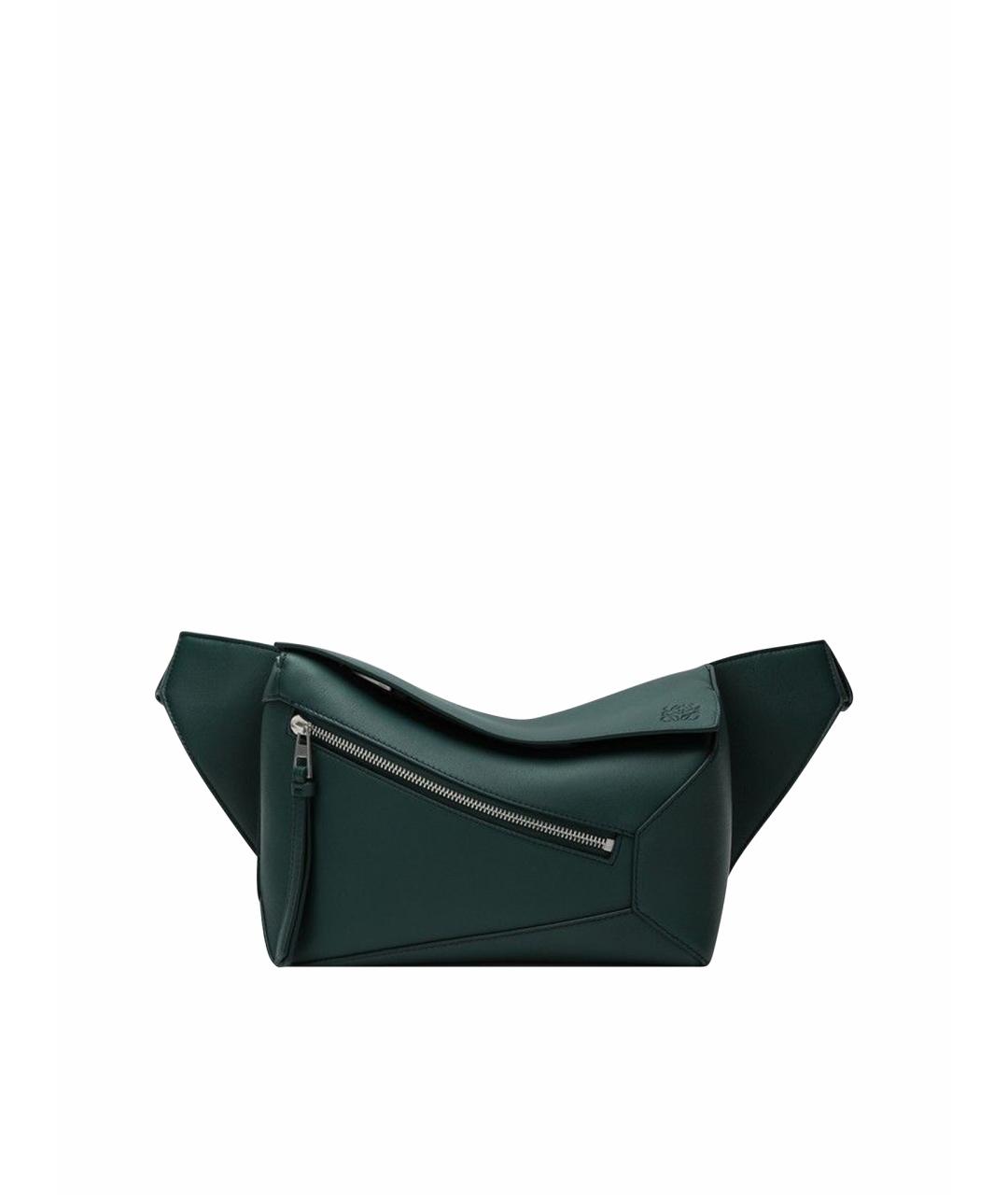 LOEWE Зеленая кожаная поясная сумка, фото 1