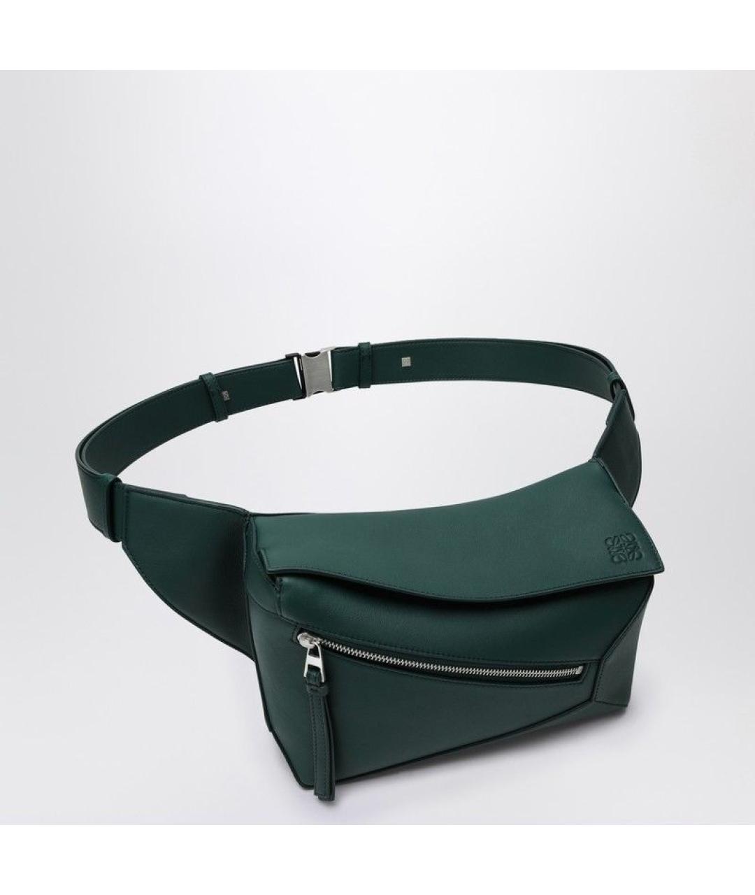 LOEWE Зеленая кожаная поясная сумка, фото 3