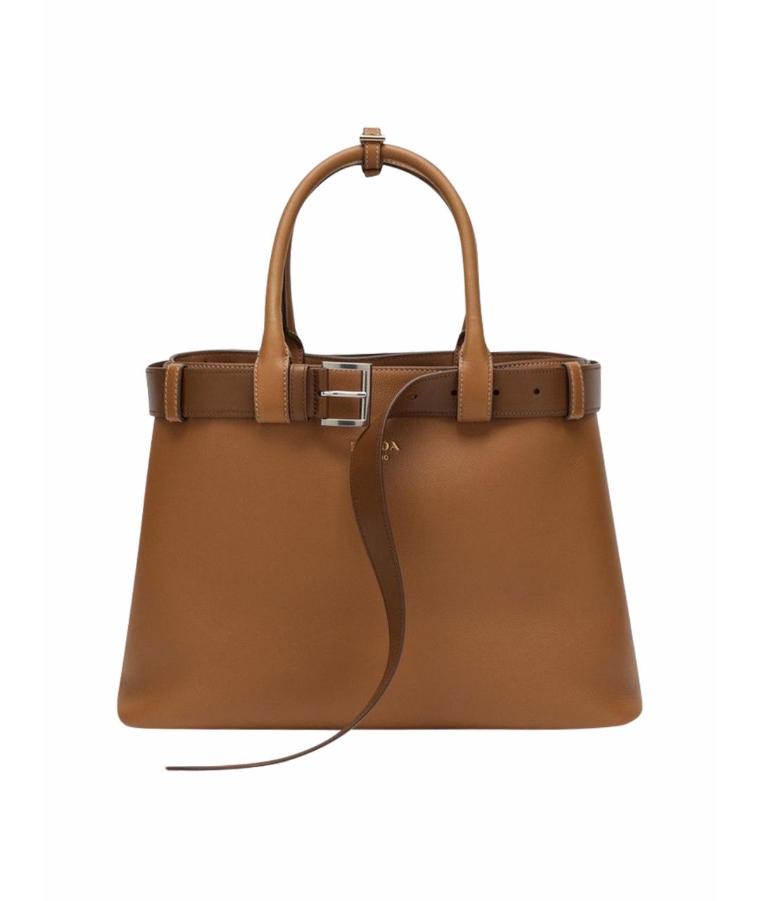 PRADA Коричневая кожаная сумка тоут, фото 1