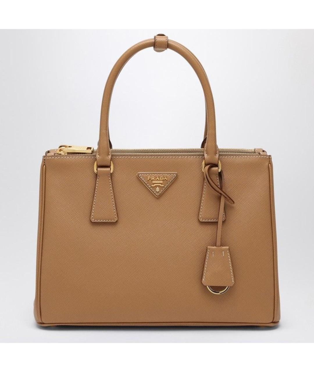 PRADA Бежевая кожаная сумка тоут, фото 3