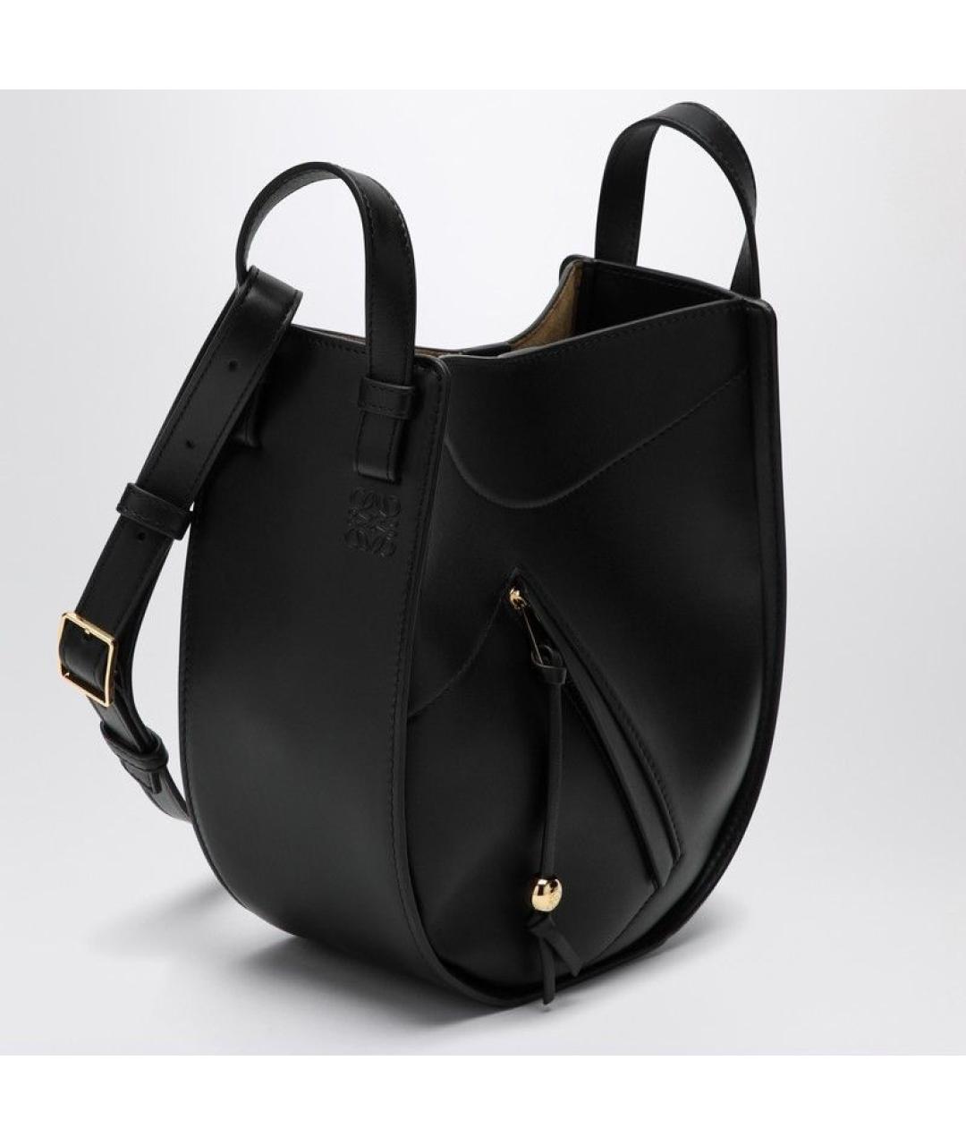 LOEWE Черная кожаная сумка тоут, фото 6