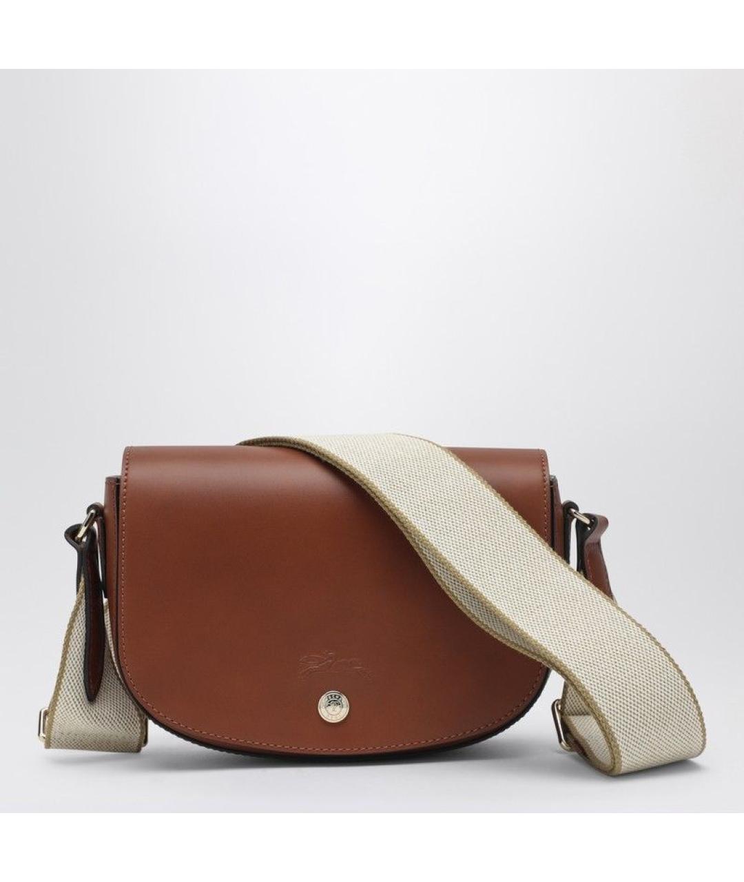 LONGCHAMP Коричневая кожаная сумка через плечо, фото 2