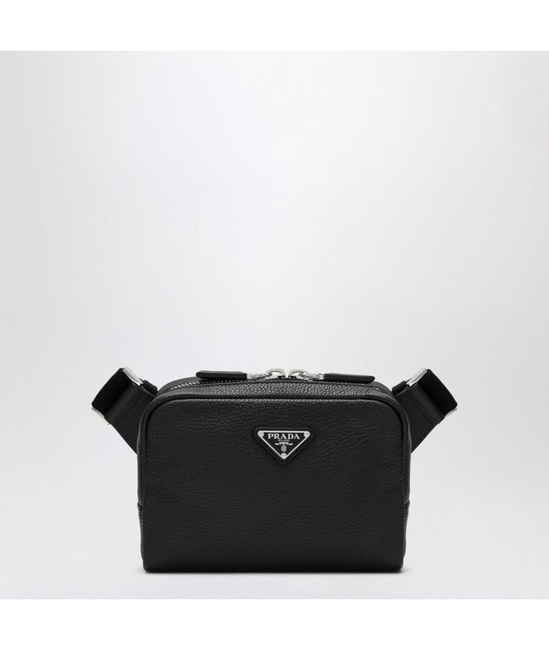 PRADA Черная кожаная поясная сумка, фото 3