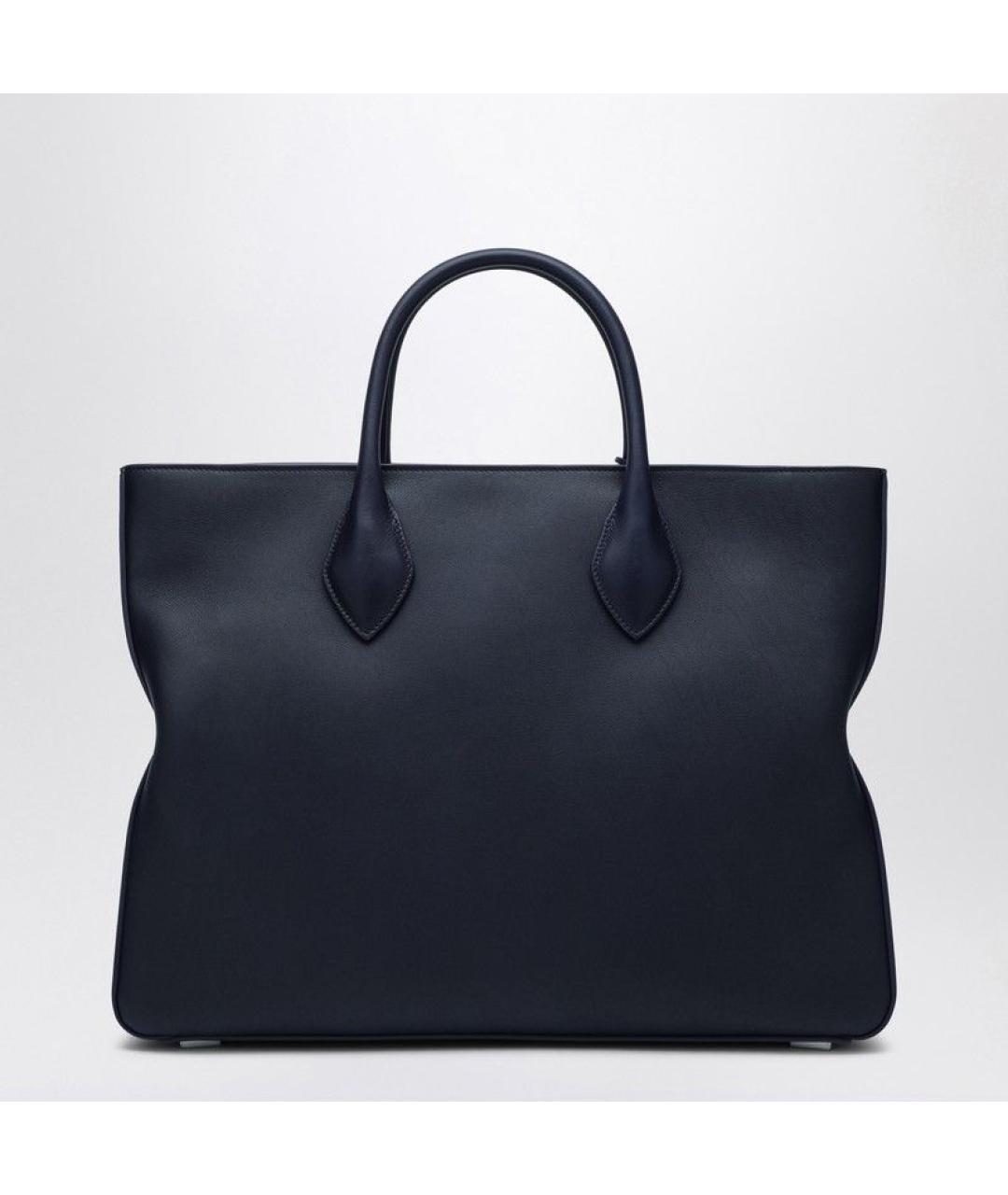 FERRAGAMO Синяя кожаная сумка тоут, фото 2