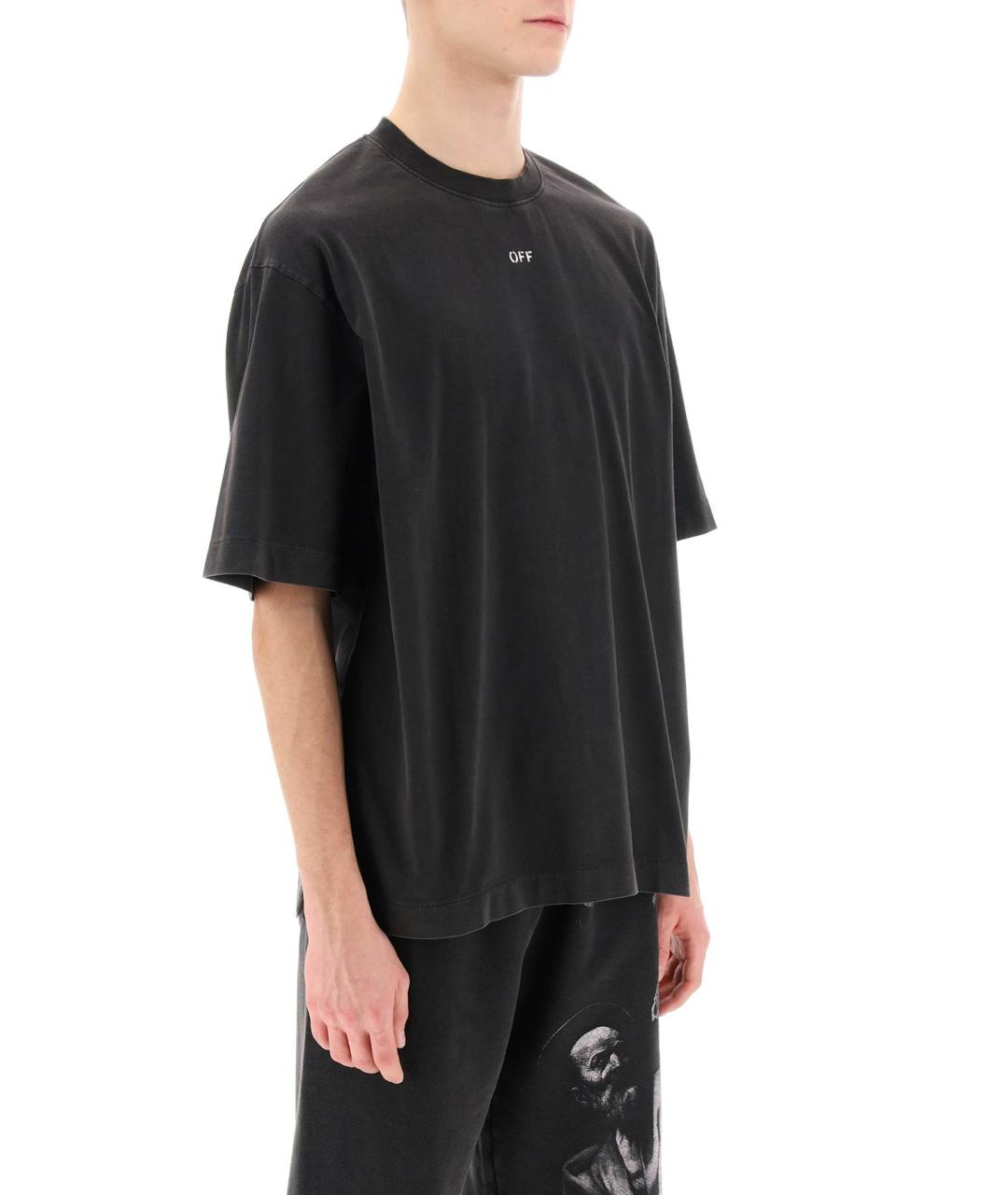 OFF-WHITE Черная хлопковая футболка, фото 2