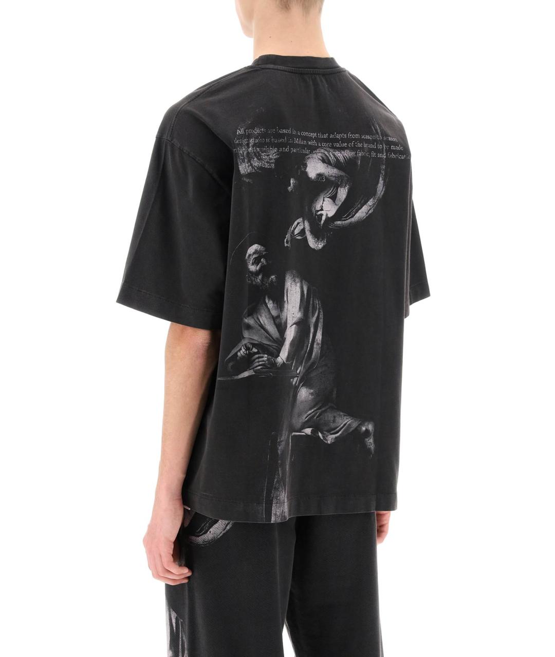 OFF-WHITE Черная хлопковая футболка, фото 3