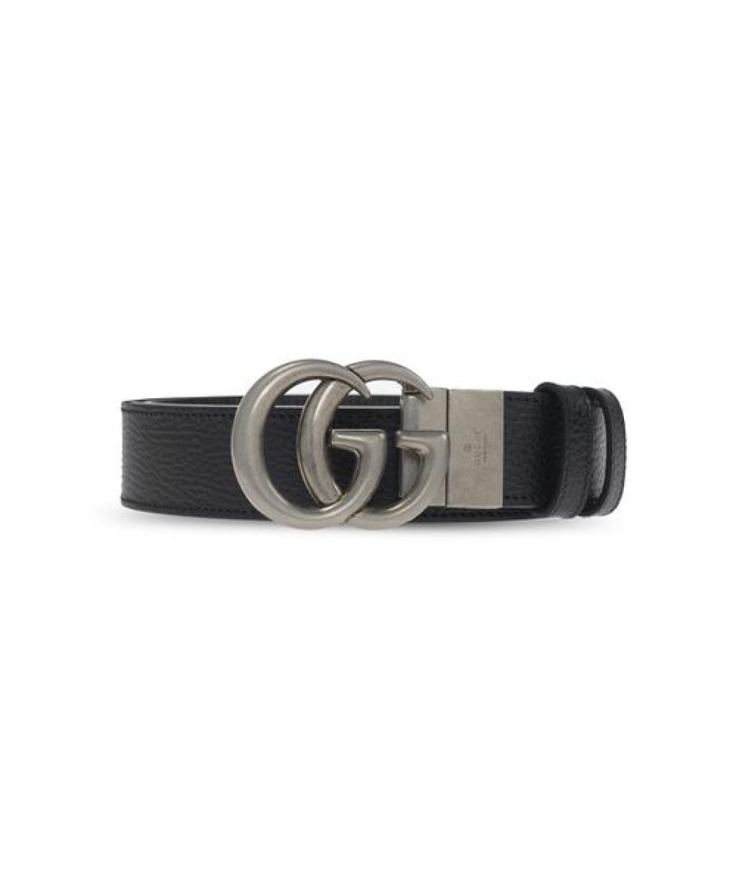GUCCI Черный кожаный ремень, фото 1