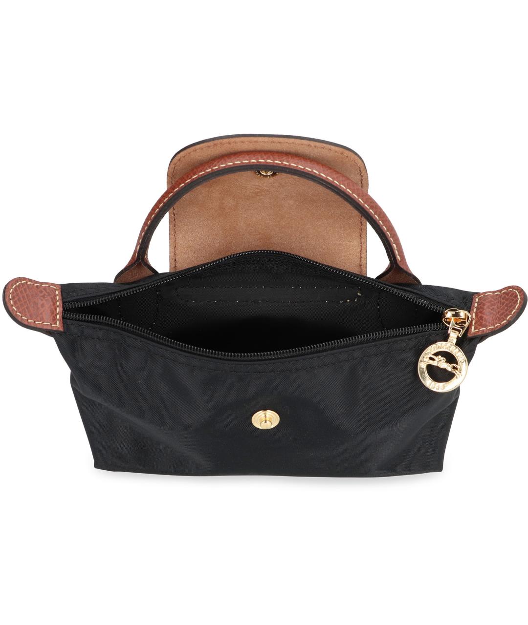 LONGCHAMP Черная тканевая сумка с короткими ручками, фото 4