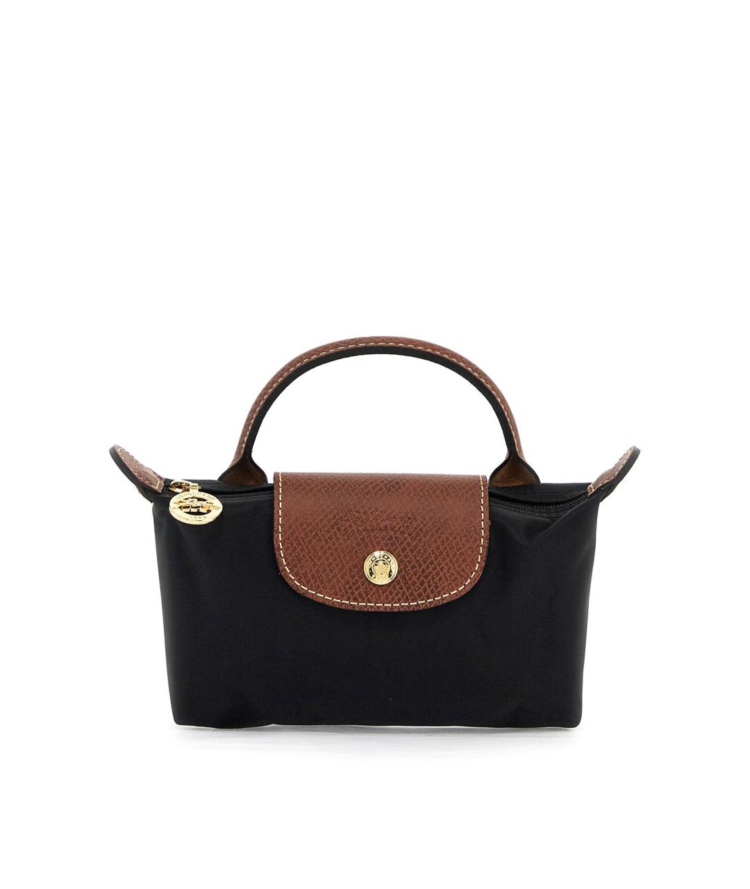 LONGCHAMP Черная тканевая сумка с короткими ручками, фото 1