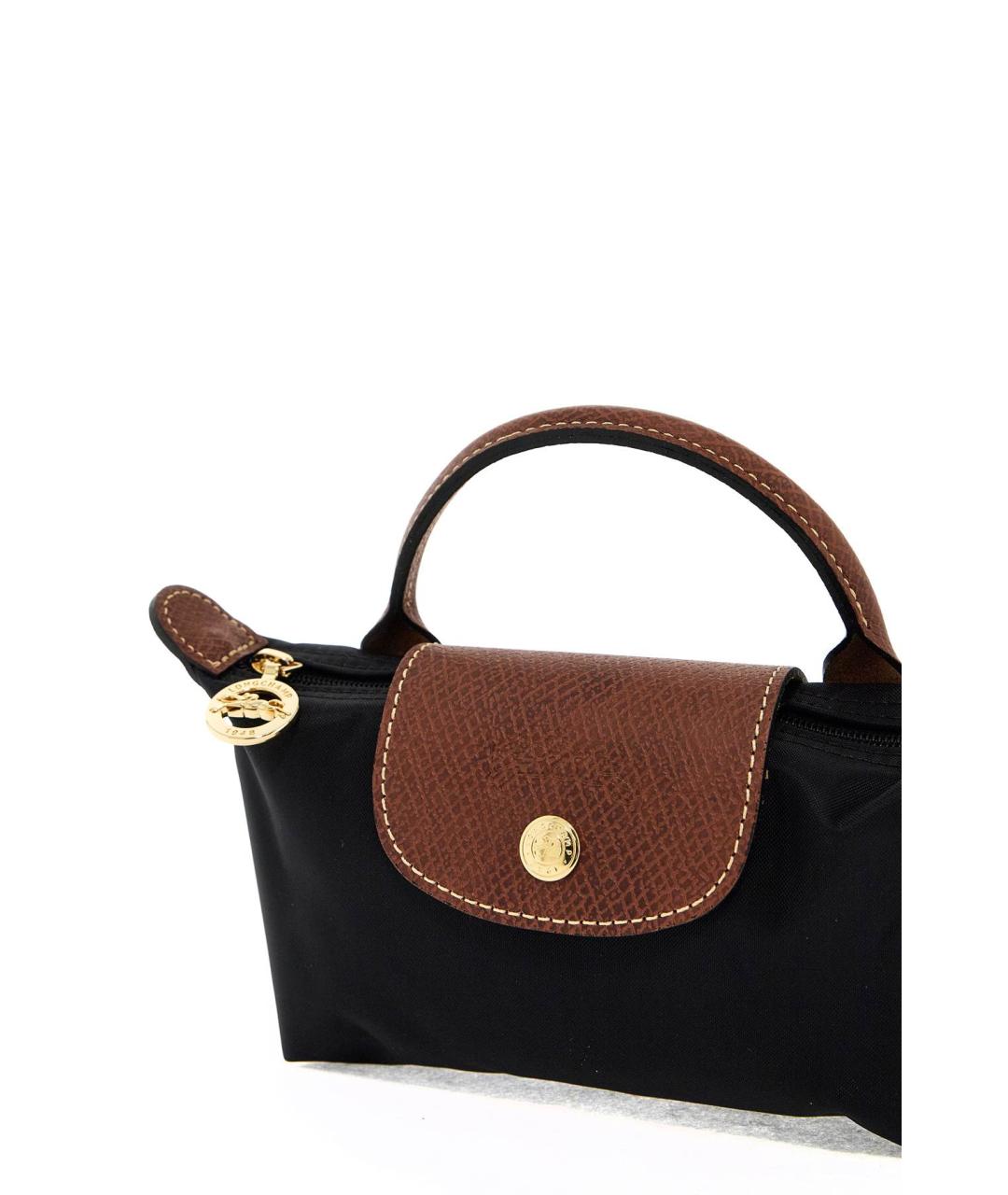 LONGCHAMP Черная тканевая сумка с короткими ручками, фото 3