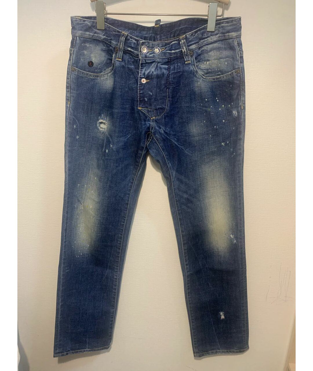 DSQUARED2 Синие хлопковые прямые джинсы, фото 7