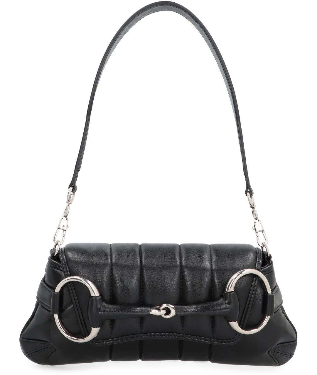 GUCCI Черная кожаная сумка через плечо, фото 5