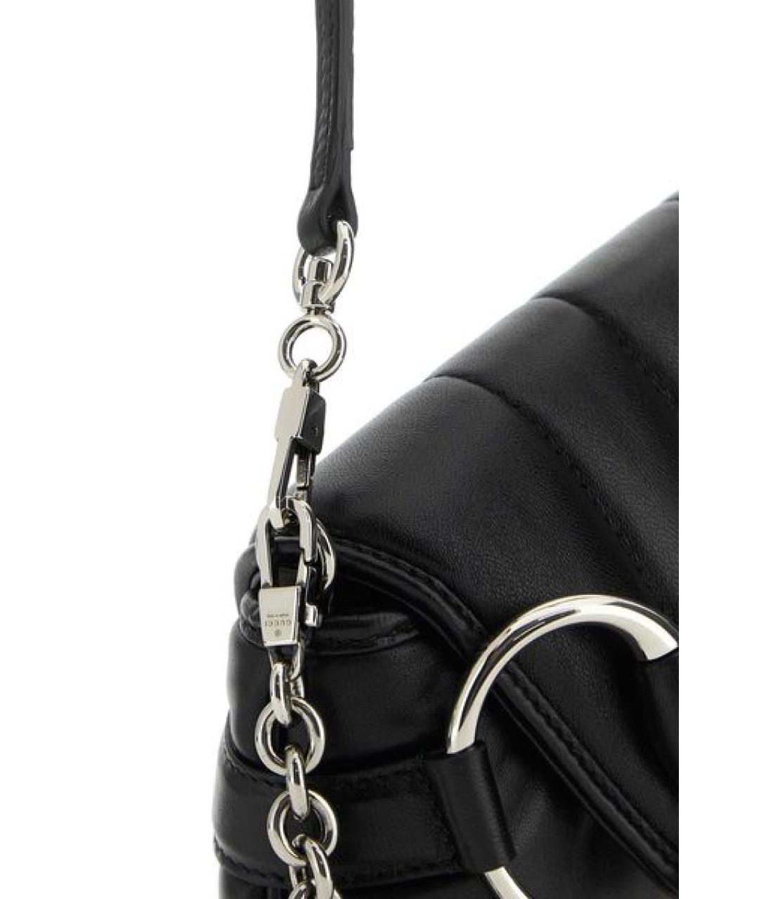 GUCCI Черная кожаная сумка через плечо, фото 4