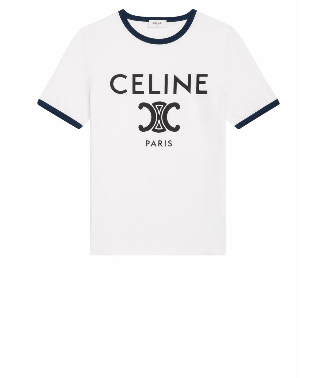 CELINE Белая хлопковая футболка, фото 1