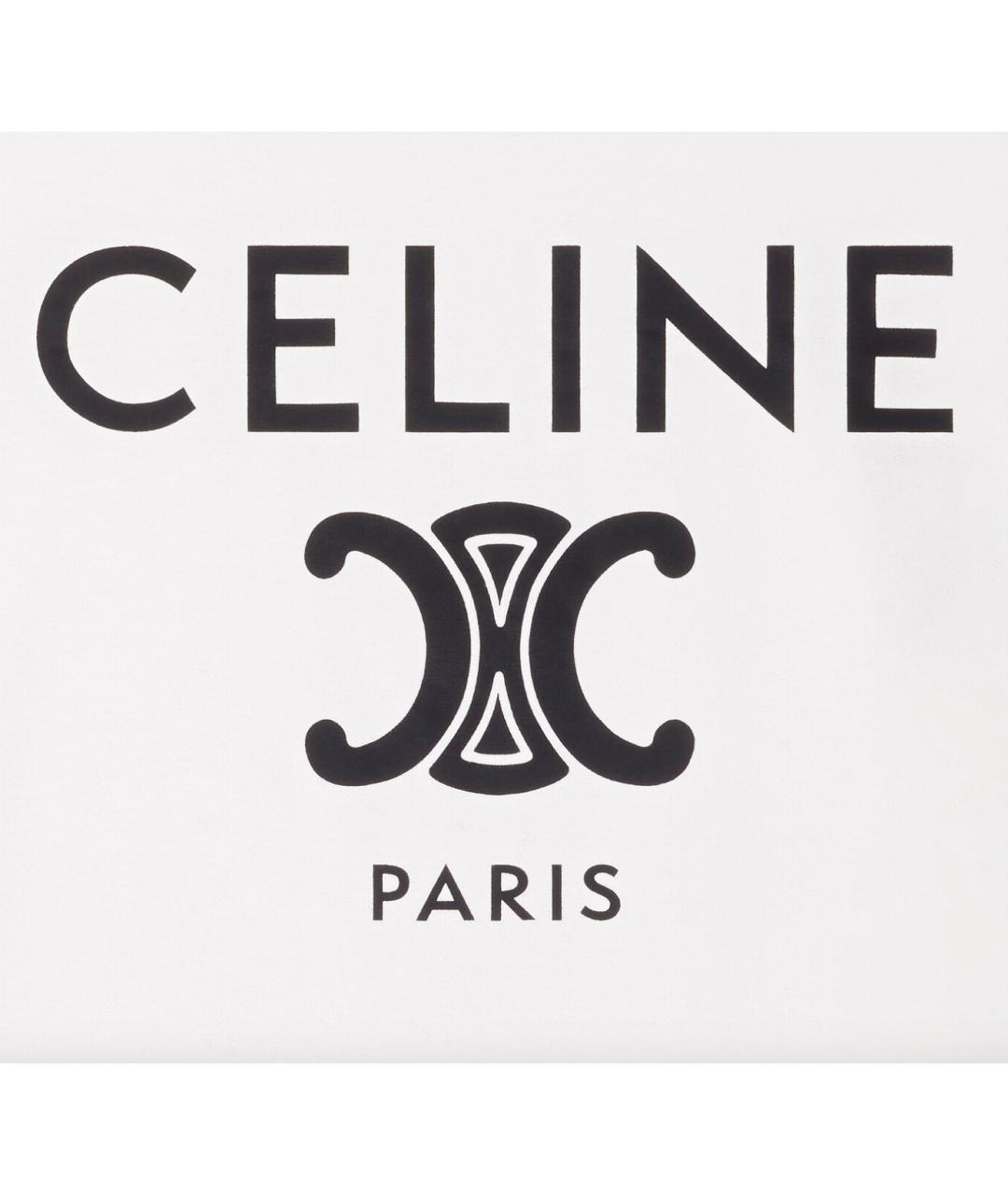 CELINE Белая хлопковая футболка, фото 2