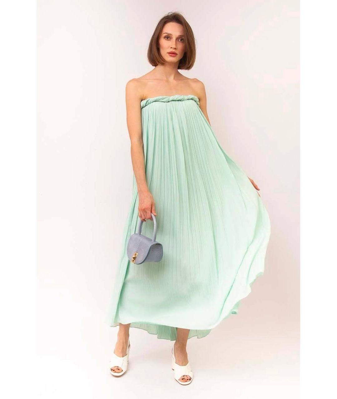 SPORTMAX Зеленые полиэстеровое повседневное платье, фото 7