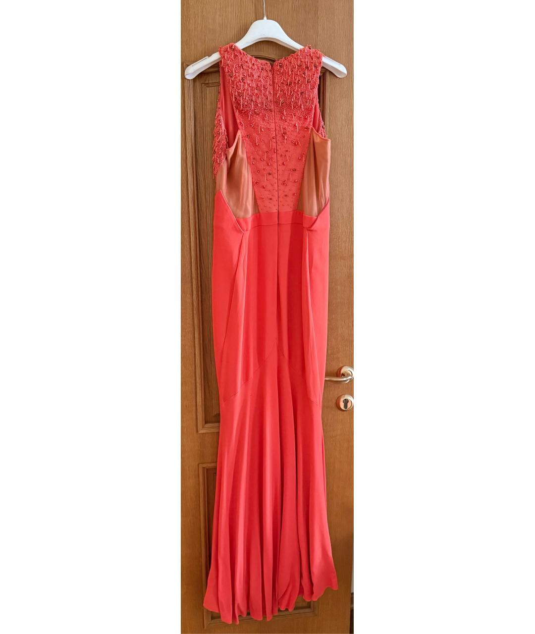 ZUHAIR MURAD Коралловое вискозное вечернее платье, фото 2
